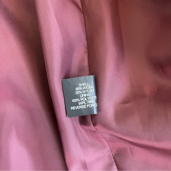 Michael By Michael Kors Women's Wool Blend Red Maroon Single Breasted Coat SZ M - Picture 13 of 13